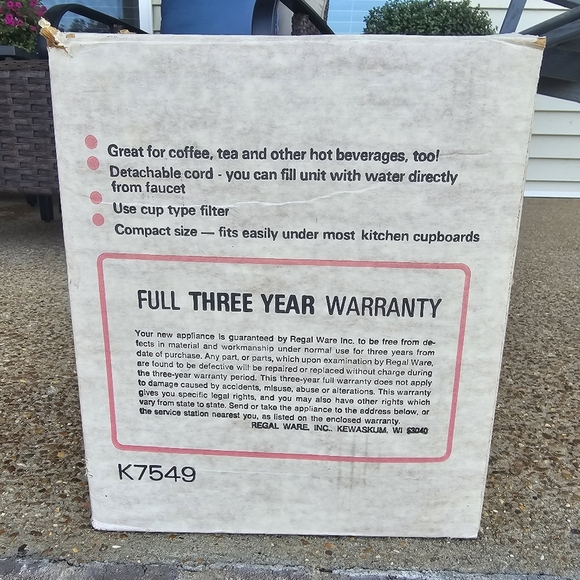 Vintage Regal Coffee Miser 1-4 Cup Poly Drip Coffee Maker USA K7549 Tested Works - Picture 6 of 13